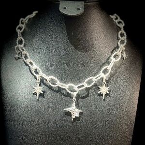 Elegant Silver Star Charm Necklace